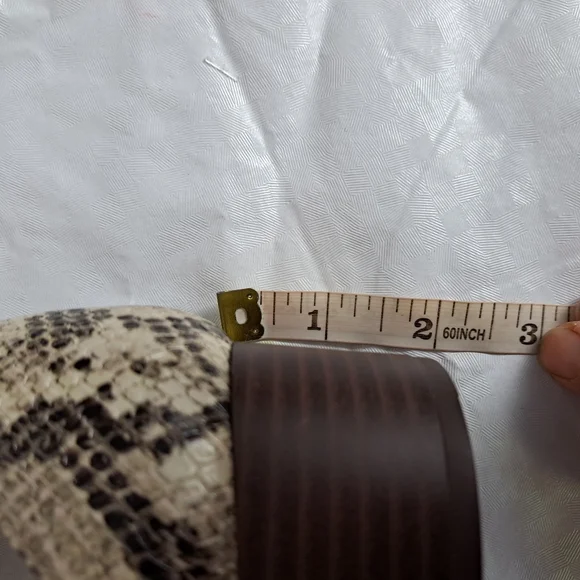 Clarks Snake Print Ankle Strap Block Heel Sandals — Beige/Brown - Picture 7 of 9